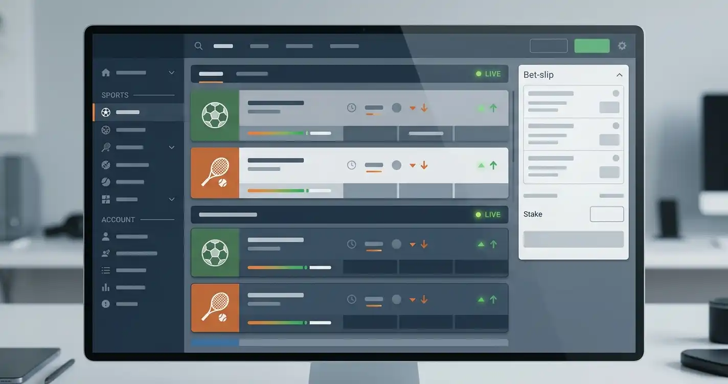 Sports betting dashboard with football and tennis selections