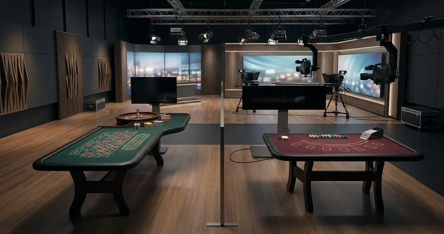 Live blackjack and roulette tables